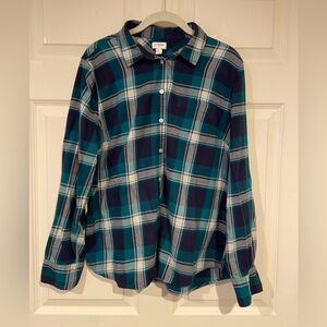J Crew Factory Plaid Button Down Shirt Large